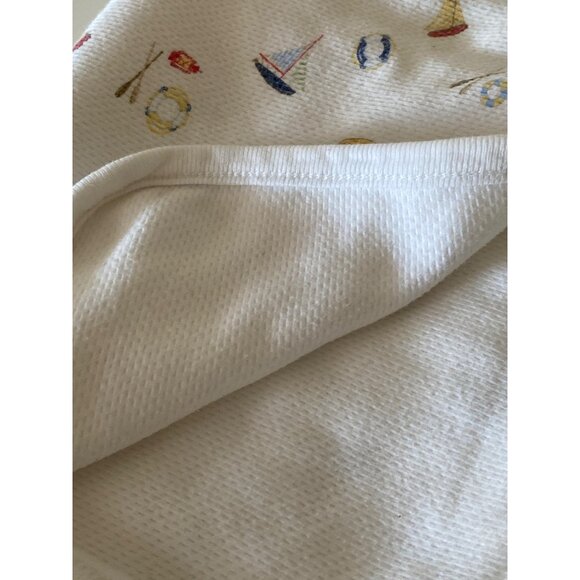 Laura Ashley Baby Boy Blanket Teddy Bear Sailboat Measures 27"x28" - Picture 9 of 13